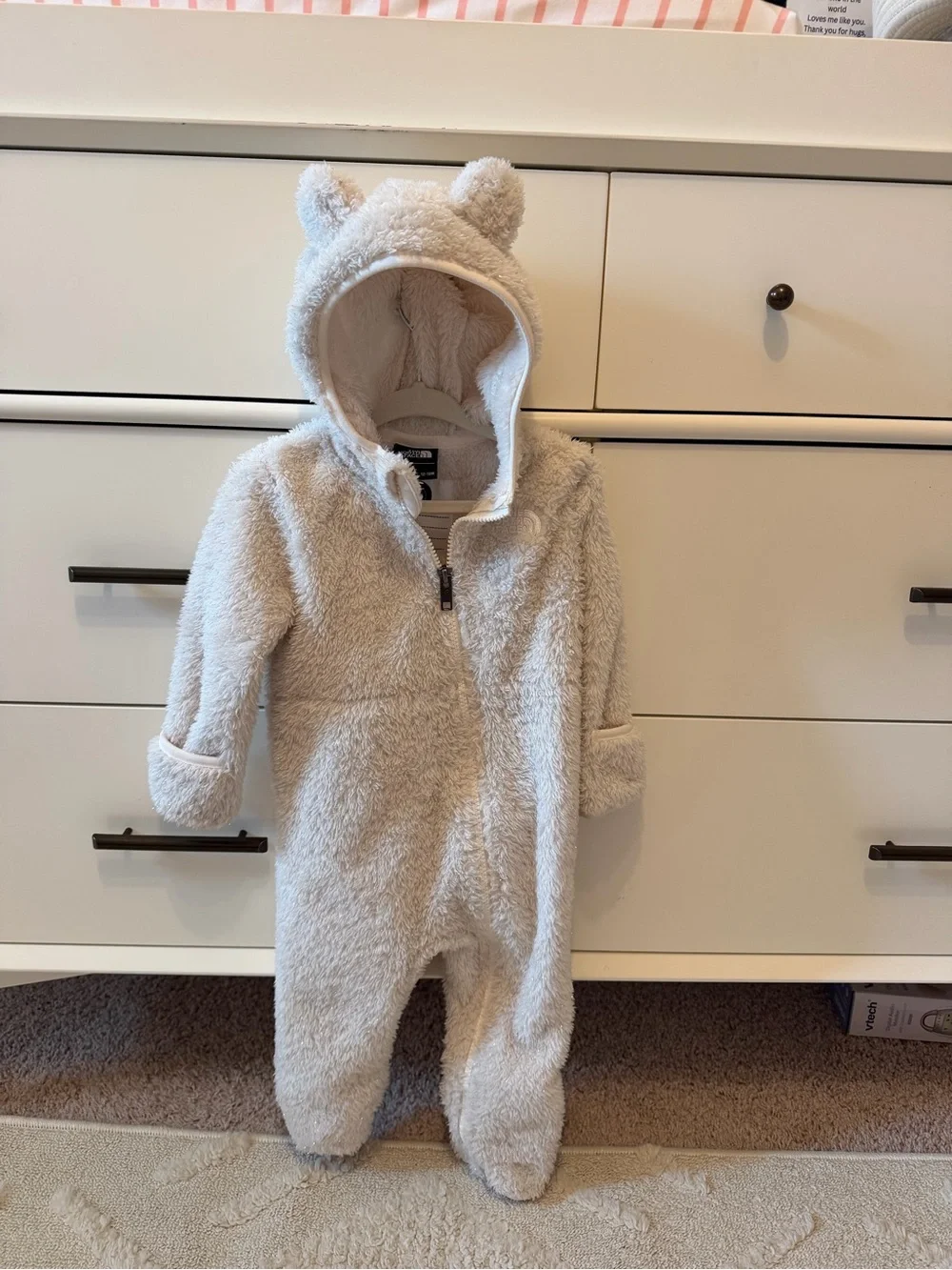 The North Face Cream Fleece Baby Onesie